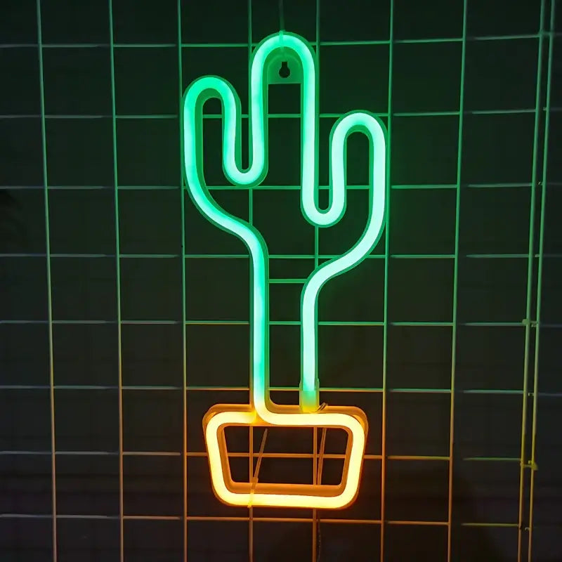Luminária Neon LED Cacto 🌵
